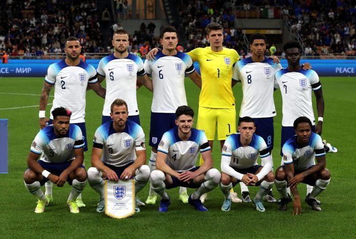 England team for the UEFA Nations League match v Italy at the San Siro in September 2022